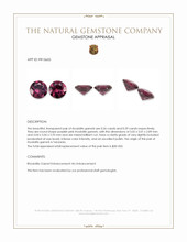 1.15&nbsp;Ct.Tw.Total Carat Weight Purplish Pink Rhodolite Garnet Pair from Tanzania Appraisal