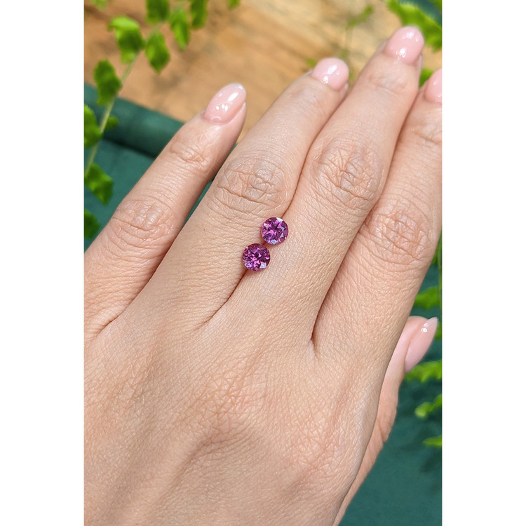 1.21 Ct.Tw. Purplish Pink Rhodolite Garnet Pair from Tanzania