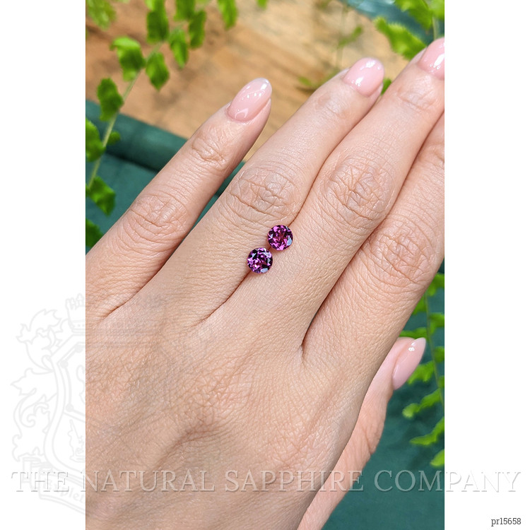 1.03 Ct.Tw. Pinkish Purple Rhodolite Garnet Pair from Tanzania
