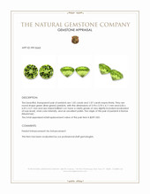 2.09 Ct.Tw.Total Carat Weight Green (Lime Green) Peridot Pair from Burma (Myanmar) Appraisal