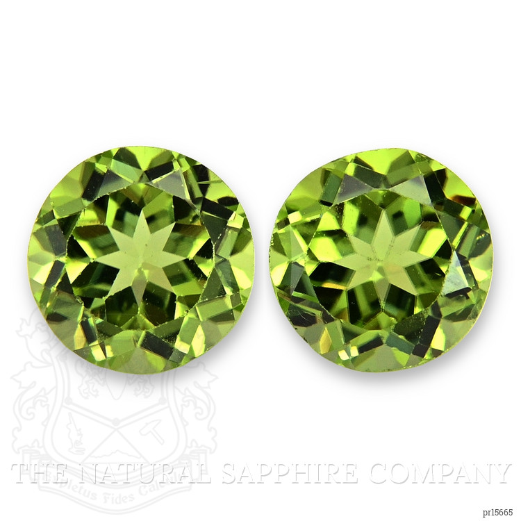 2.09 Ct.Tw. Green (Lime Green) Peridot Pair from Burma (Myanmar)