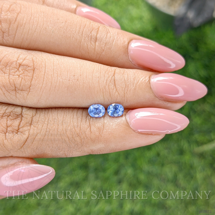 0.68 Ct.Tw. Blue Sapphire Pair from Ceylon (Sri Lanka)