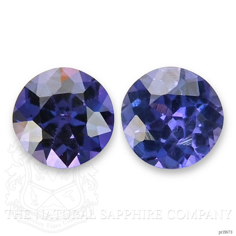 0.78 Ct.Tw. Purplish Blue Sapphire Pair from Ceylon (Sri Lanka)