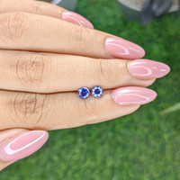 0.78&nbsp;Ct.Tw.Total Carat Weight Purplish Blue Sapphire Pair from Ceylon (Sri Lanka) Life Style