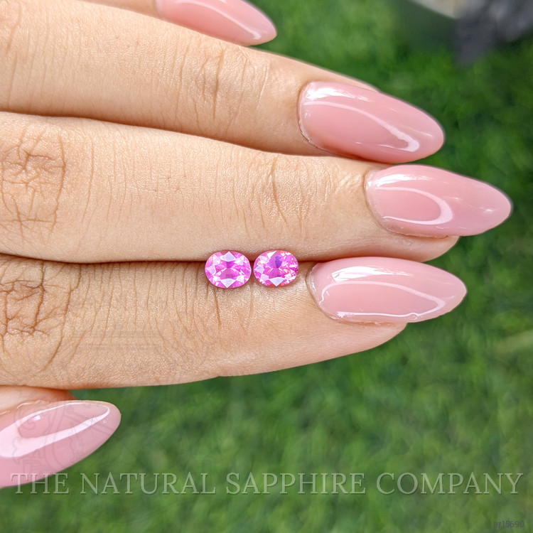 0.84 Ct.Tw. Purplish Pink Sapphire Pair from Ceylon (Sri Lanka)