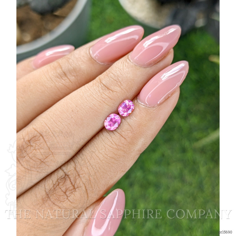 0.84 Ct.Tw. Purplish Pink Sapphire Pair from Ceylon (Sri Lanka)