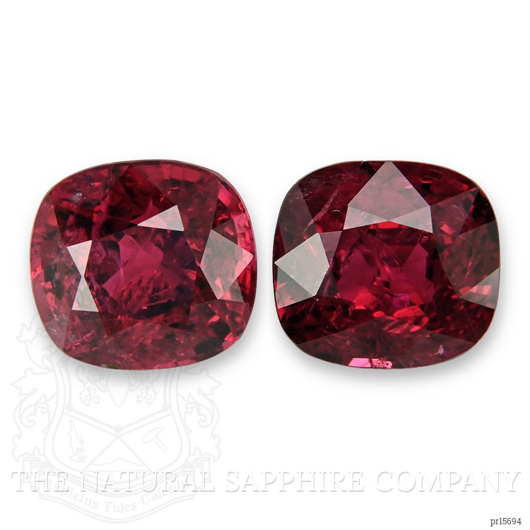 3.80 Ct.Tw. Purplish Red Spinel Pair from Burma (Myanmar)