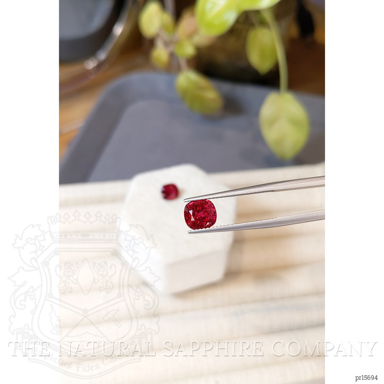 3.80 Ct.Tw. Purplish Red Spinel Pair from Burma (Myanmar)