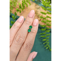 0.80 Ct.Tw.Total Carat Weight Emerald Pair from Afghanistan Life Style