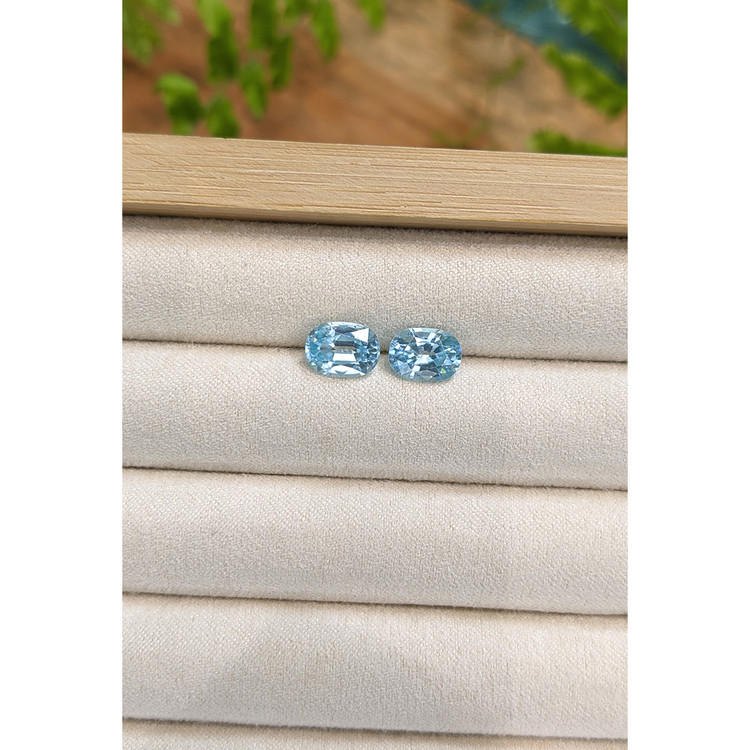 5.15 Ct.Tw. Blue Aquamarine Pair from Brazil