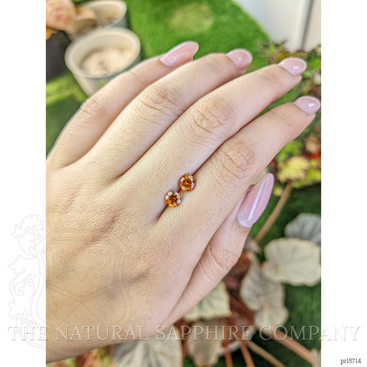 1.31 Ct.Tw. Yellowish Orange Hessonite Garnet Pair from Madagascar