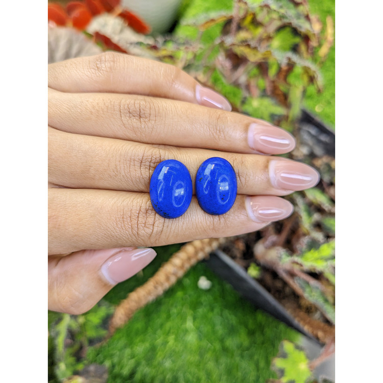 25.86 Ct.Tw. Cabochon Lapis Pair from Afghanistan