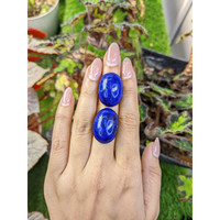 65.32 Ct.Tw.Total Carat Weight Cabochon Lapis Pair from Afghanistan Life Style