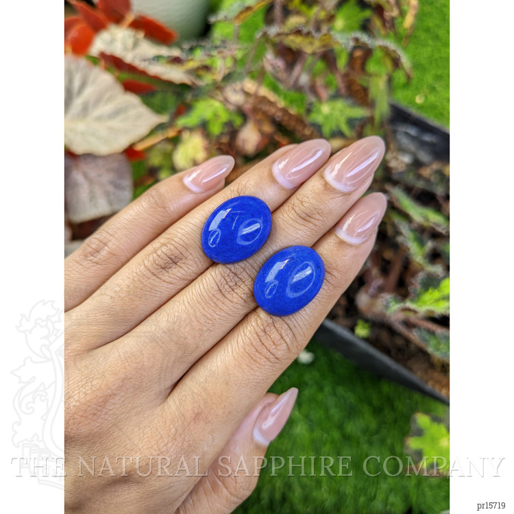 37.03 Ct.Tw. Cabochon Lapis Pair from Afghanistan