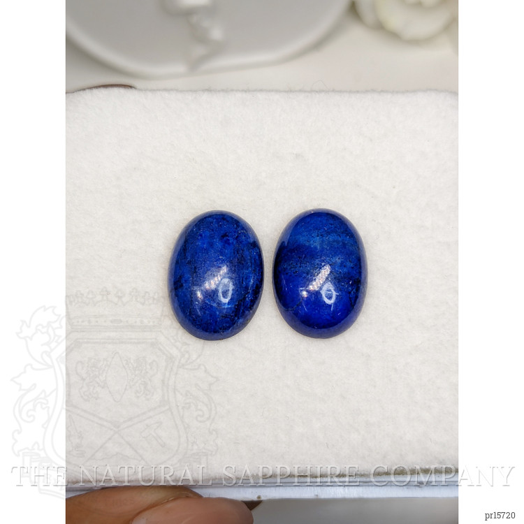 21.23 Ct.Tw. Cabochon Lapis Pair from Afghanistan