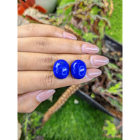 43.45 Ct.Tw.Total Carat Weight Cabochon Lapis Pair from Afghanistan Life Style