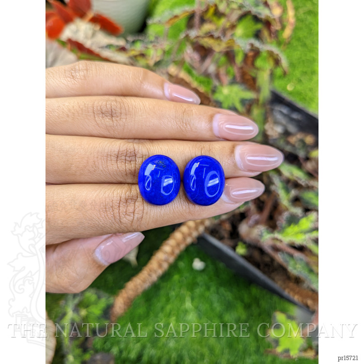 43.45 Ct.Tw. Cabochon Lapis Pair from Afghanistan