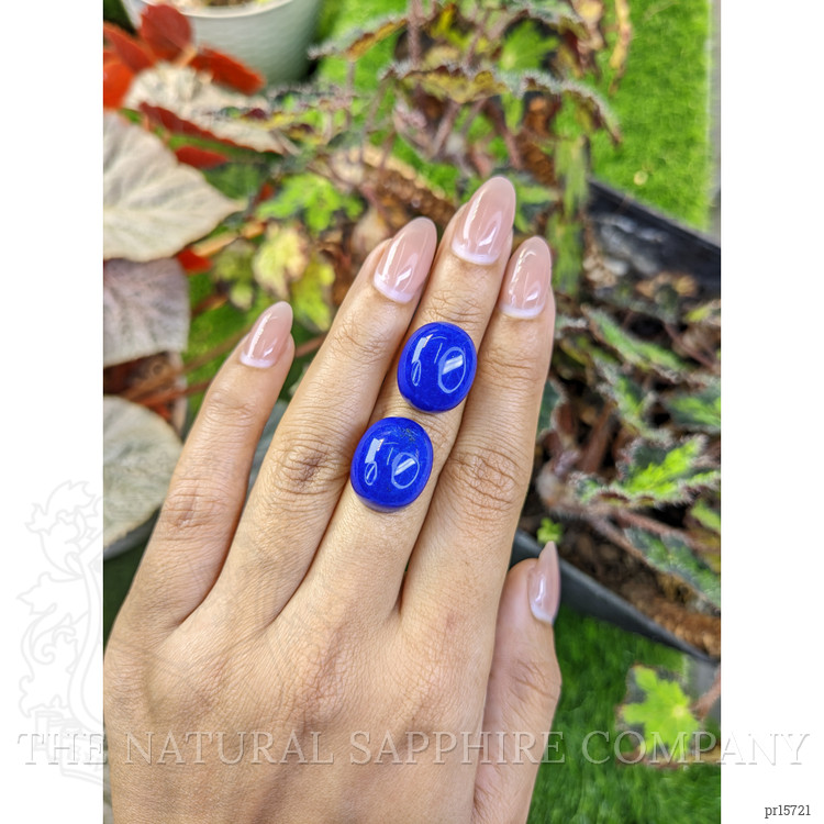 43.45 Ct.Tw. Cabochon Lapis Pair from Afghanistan