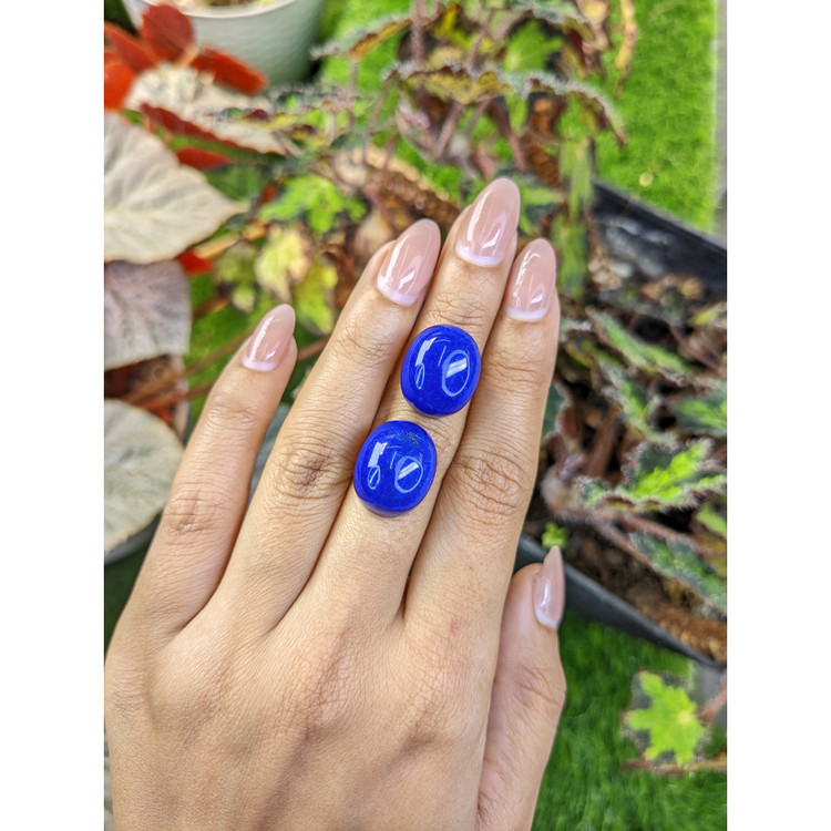 43.45 Ct.Tw. Cabochon Lapis Pair from Afghanistan