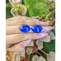 33.79&nbsp;Ct.Tw.Total Carat Weight Cabochon Lapis Pair from Afghanistan Life Style