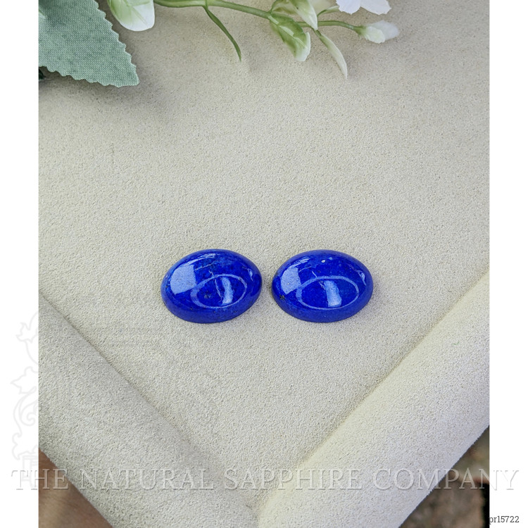 33.79 Ct.Tw. Cabochon Lapis Pair from Afghanistan