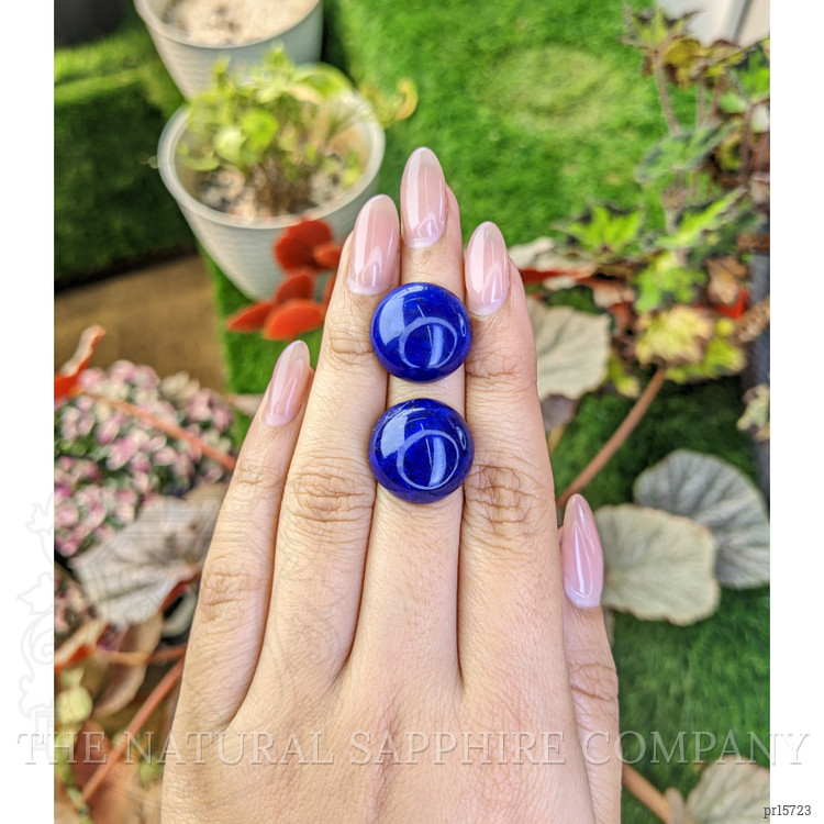 40.87 Ct.Tw. Cabochon Lapis Pair from Afghanistan