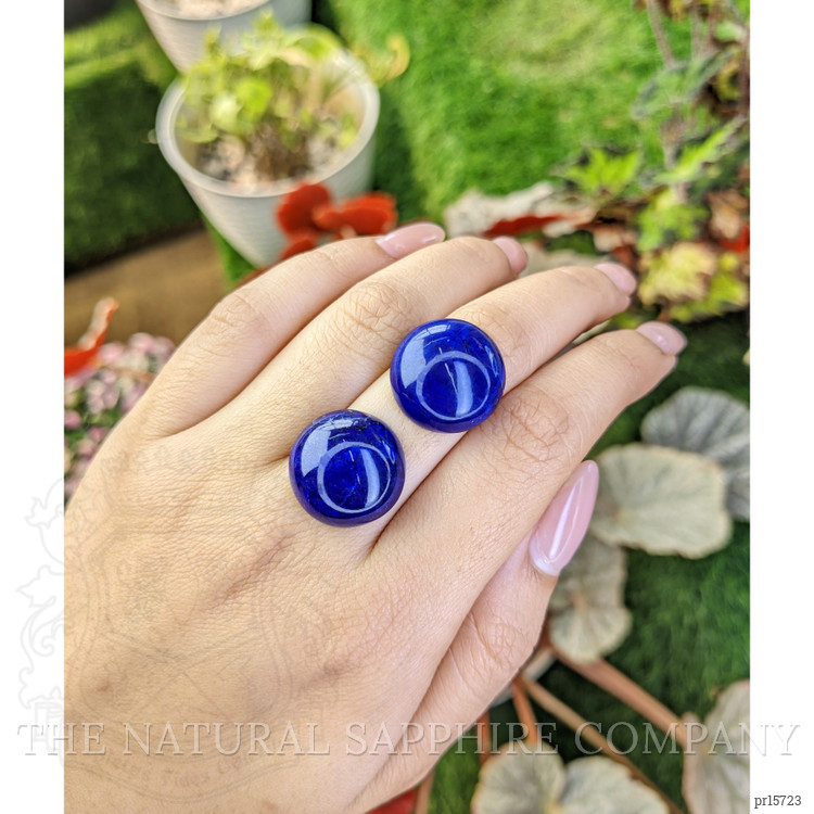 40.87 Ct.Tw. Cabochon Lapis Pair from Afghanistan