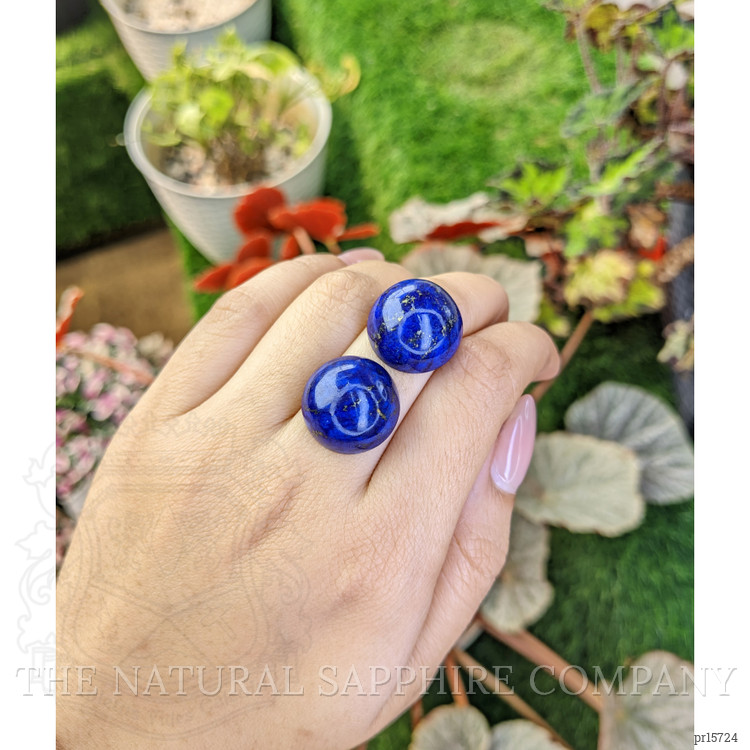 51.46 Ct.Tw. Cabochon Lapis Pair from Afghanistan