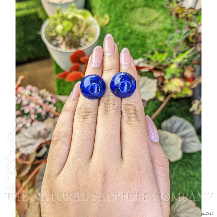 51.46 Ct.Tw. Cabochon Lapis Pair from Afghanistan