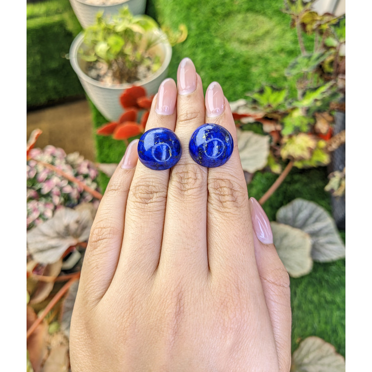 51.46 Ct.Tw. Cabochon Lapis Pair from Afghanistan
