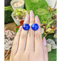 33.33&nbsp;Ct.Tw.Total Carat Weight Cabochon Lapis Pair from Afghanistan Life Style