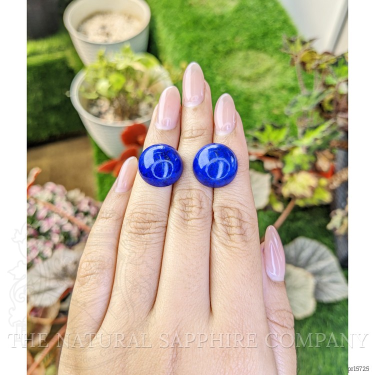 33.33 Ct.Tw. Cabochon Lapis Pair from Afghanistan
