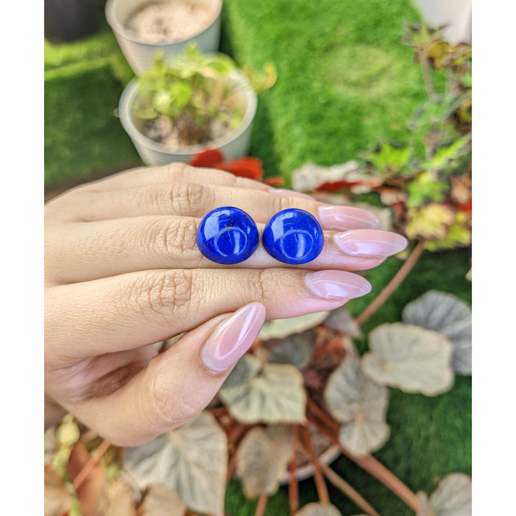33.33 Ct.Tw. Cabochon Lapis Pair from Afghanistan