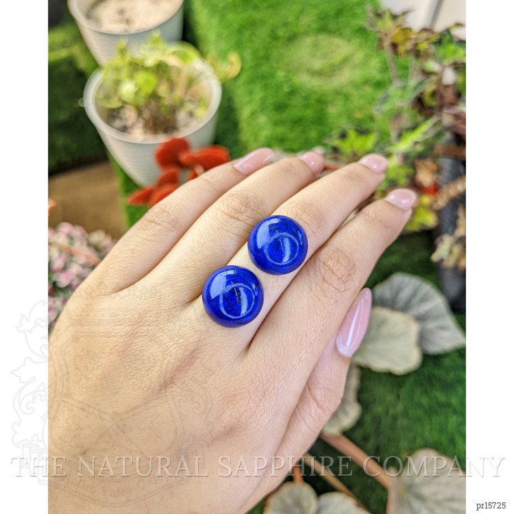 33.33 Ct.Tw. Cabochon Lapis Pair from Afghanistan