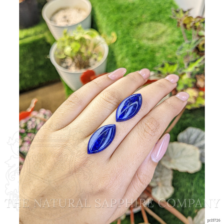 23.29 Ct.Tw. Cabochon Lapis Pair from Afghanistan