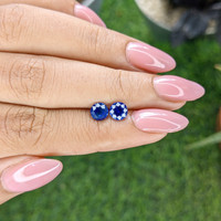 1.54&nbsp;Ct.Tw.Total Carat Weight Blue Sapphire Pair from Ceylon (Sri Lanka) Life Style