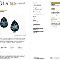 8.72 Ct.Tw.Total Carat Weight Bluish Green Sapphire Pair from Montana Scan Report