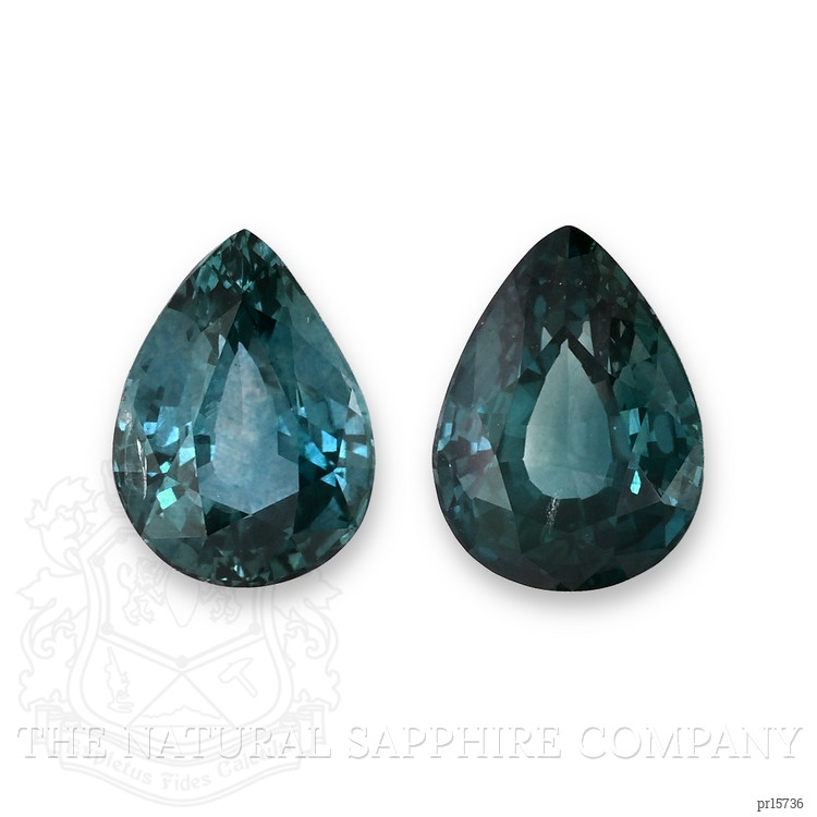 8.72 Ct.Tw. Bluish Green Sapphire Pair from Montana