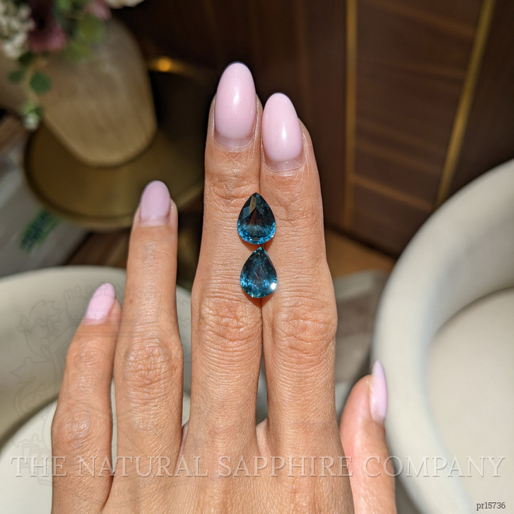 8.72 Ct.Tw. Bluish Green Sapphire Pair from Montana