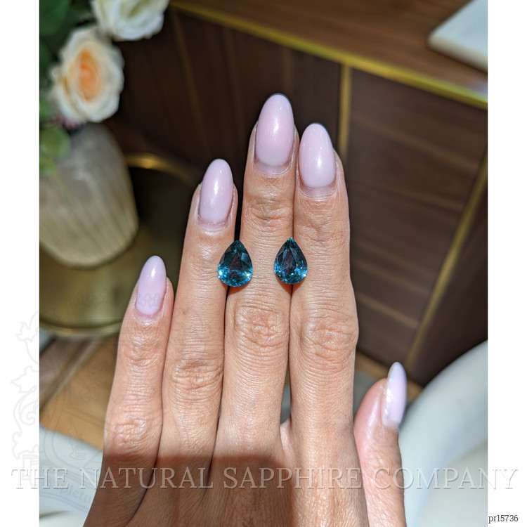 8.72 Ct.Tw. Bluish Green Sapphire Pair from Montana