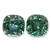 5.04 Ct.Tw.Total Carat Weight Bluish Green Sapphire Pair from Montana Video