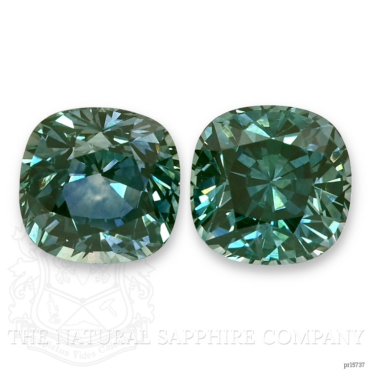 5.04 Ct.Tw. Bluish Green Sapphire Pair from Montana