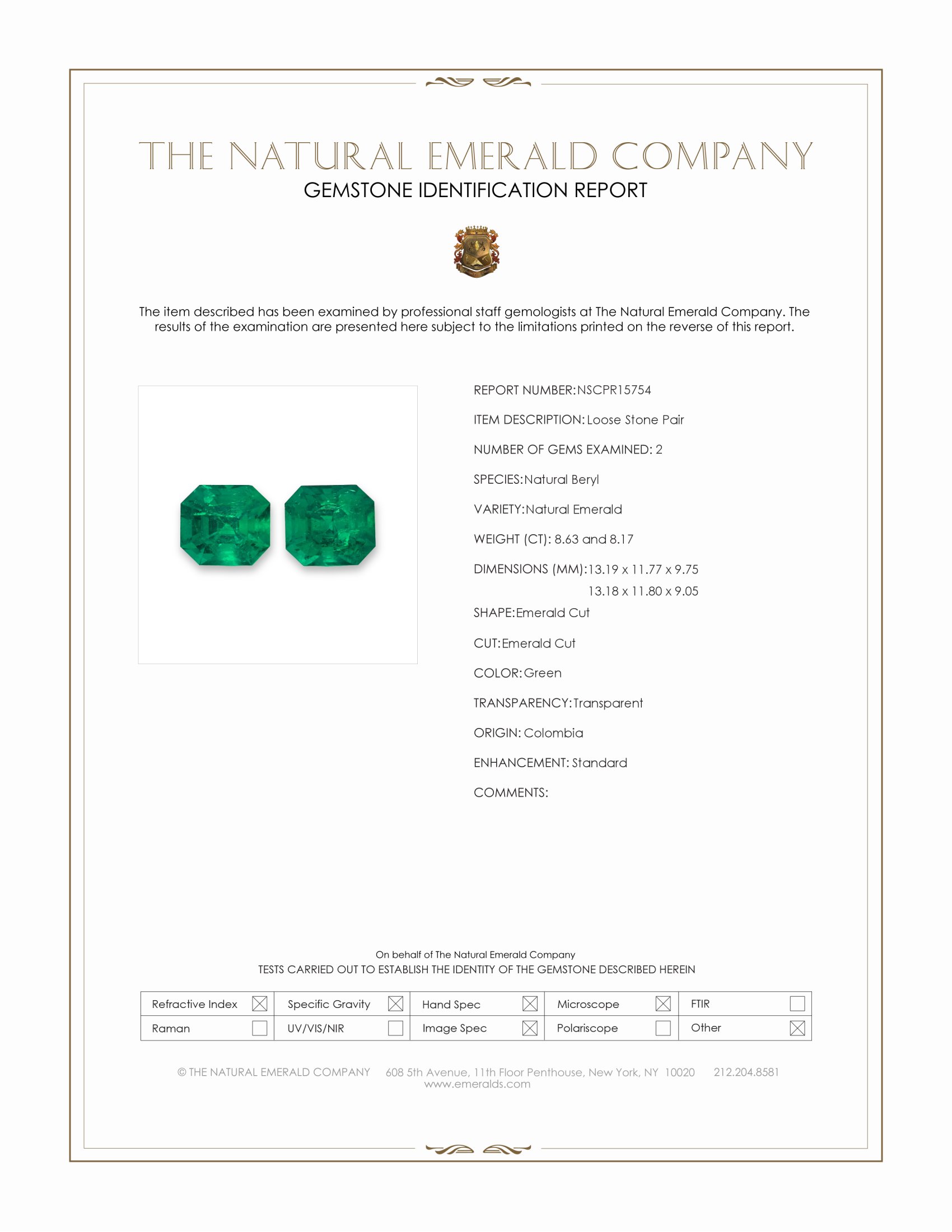 16.80 Ct.Tw. Emerald Pair from Colombia