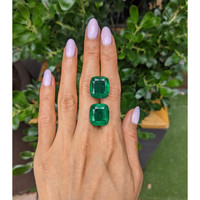 39.15 Ct.Tw.Total Carat Weight Emerald Pair from Colombia Life Style