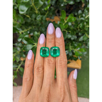 24.28 Ct.Tw.Total Carat Weight Emerald Pair from Colombia Life Style