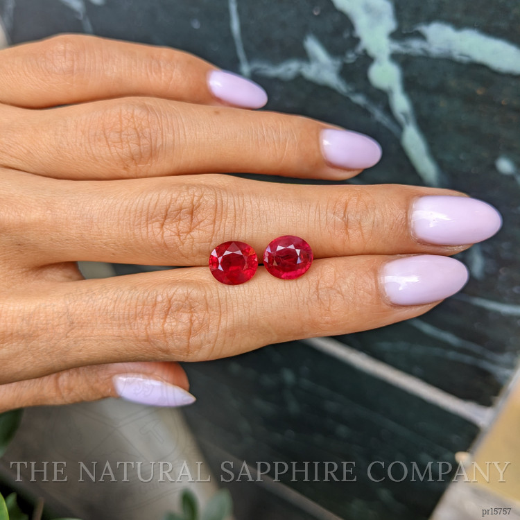 6.18 Ct.Tw. Ruby Pair from Burma (Myanmar)