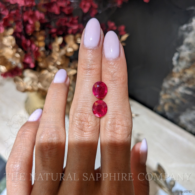 6.18 Ct.Tw. Ruby Pair from Burma (Myanmar)