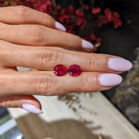 6.18&nbsp;Ct.Tw.Total Carat Weight Ruby Pair from Burma (Myanmar) Life Style