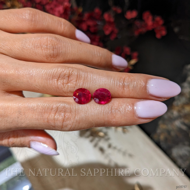 6.18 Ct.Tw. Ruby Pair from Burma (Myanmar)