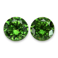 2.10 Ct.Tw.Total Carat Weight Green Demantoid Garnet Pair from Russia Video